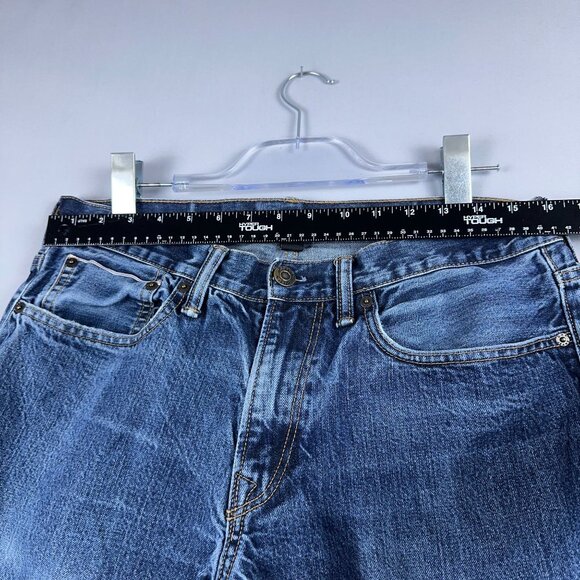 Gap Straight Leg Jeans Womens Size 34/34 Stretch Mid Rise Medium Wash Blue - Picture 9 of 14